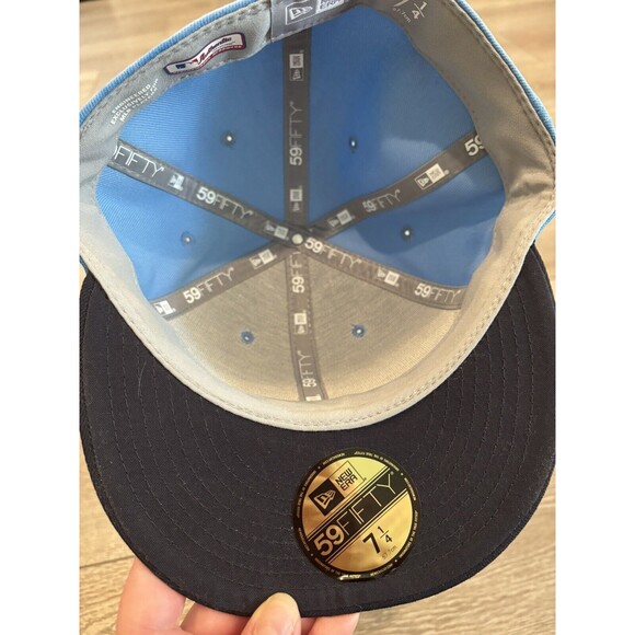 Boston Red Sox New Era 59fifty Tie Dye Sky Blue Hat Fitted MLB Authentic - Picture 4 of 6